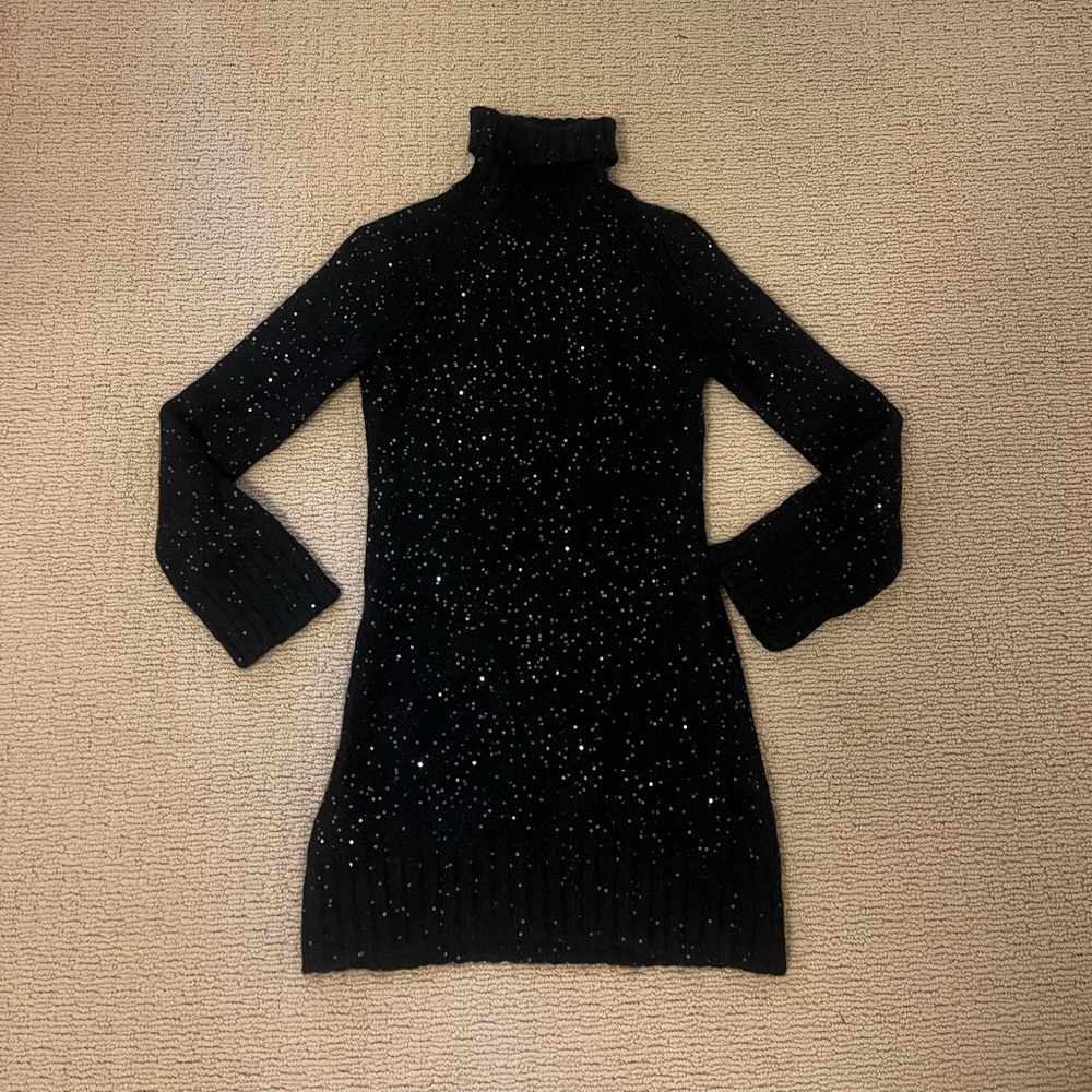 Juicy Couture Black Sparkle Long Sleeve Dress